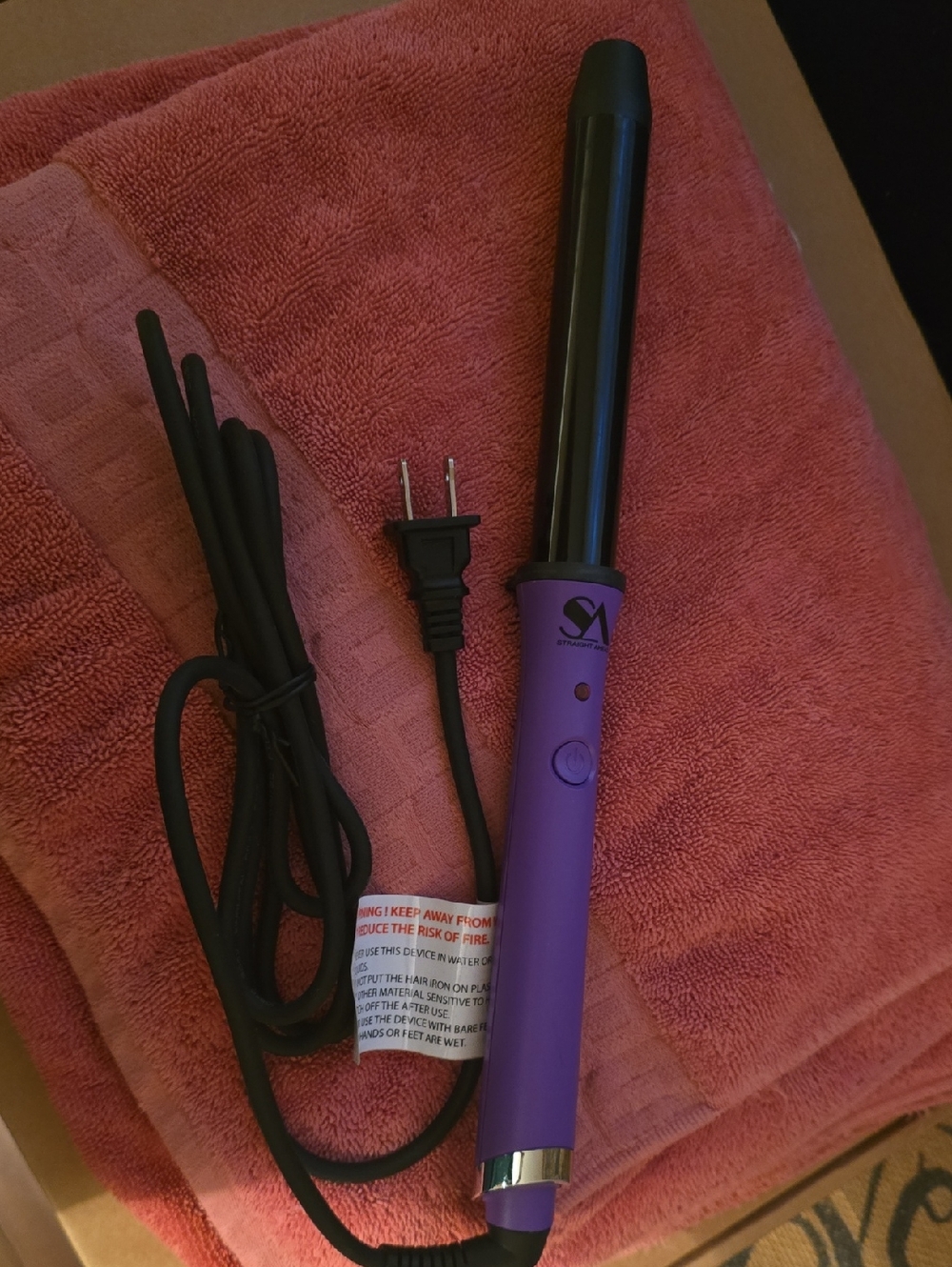 NWOB Purple Styler 1" Curling Wand with Black Barrel